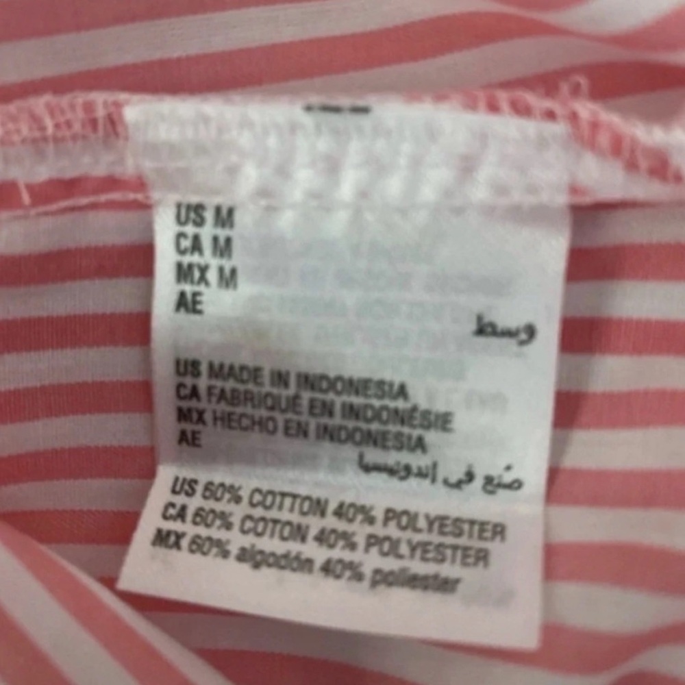 Karen Scott Pink and White Striped Button Down Shirt - Picture 5 of 5